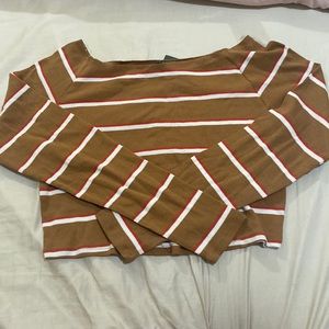 crop striped long sleeve